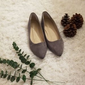 Gray Bella Marie Suede Flats